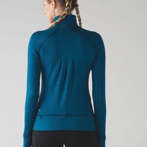 Lululemon Rush Hour 1/2 Zip Running Luon Spray Jacquard Shocking size 10